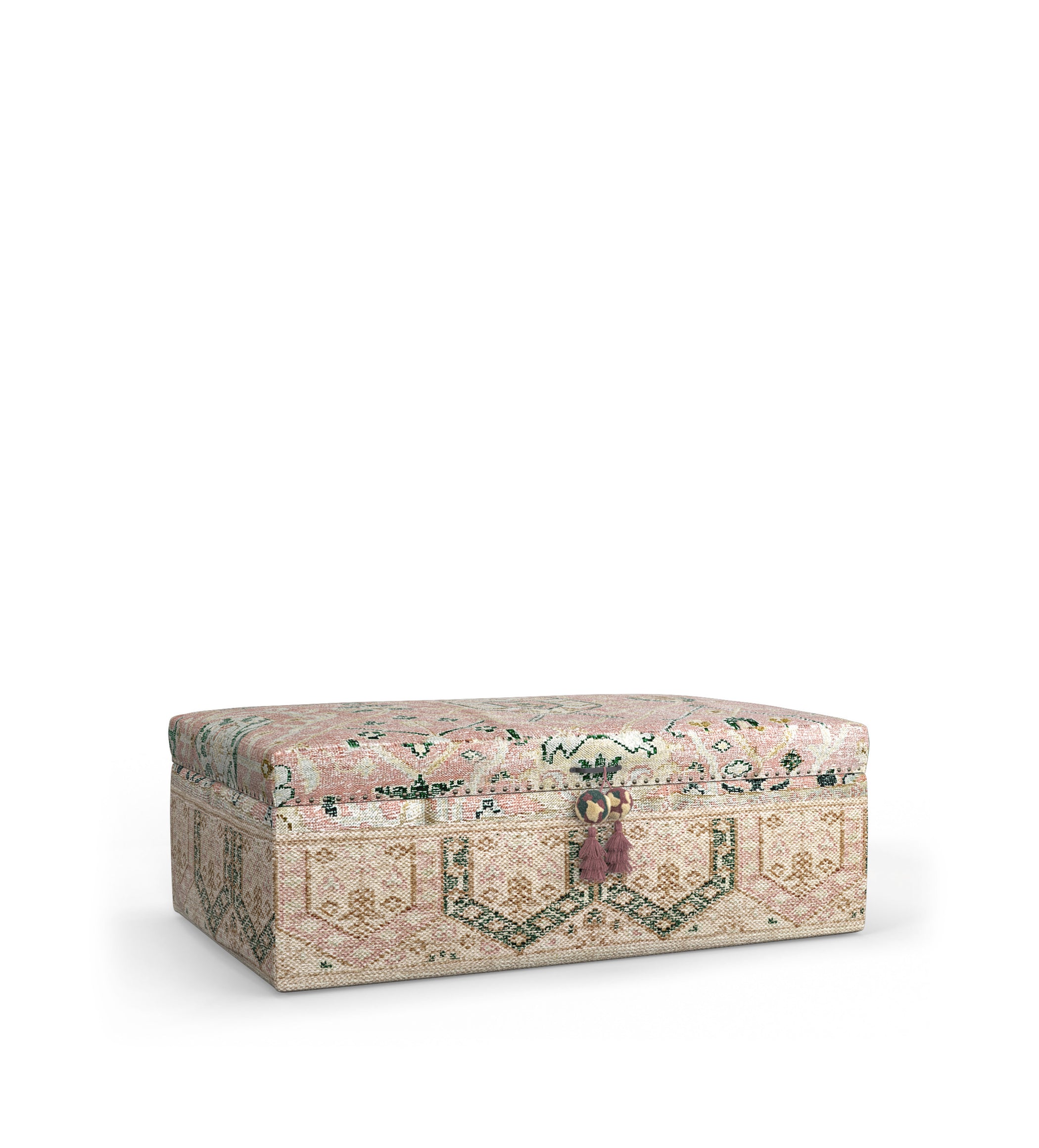 Elsdon Upholstered Ottoman - Washed Rose