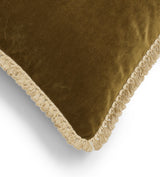 Elveden Velvet Cushion - Seaweed