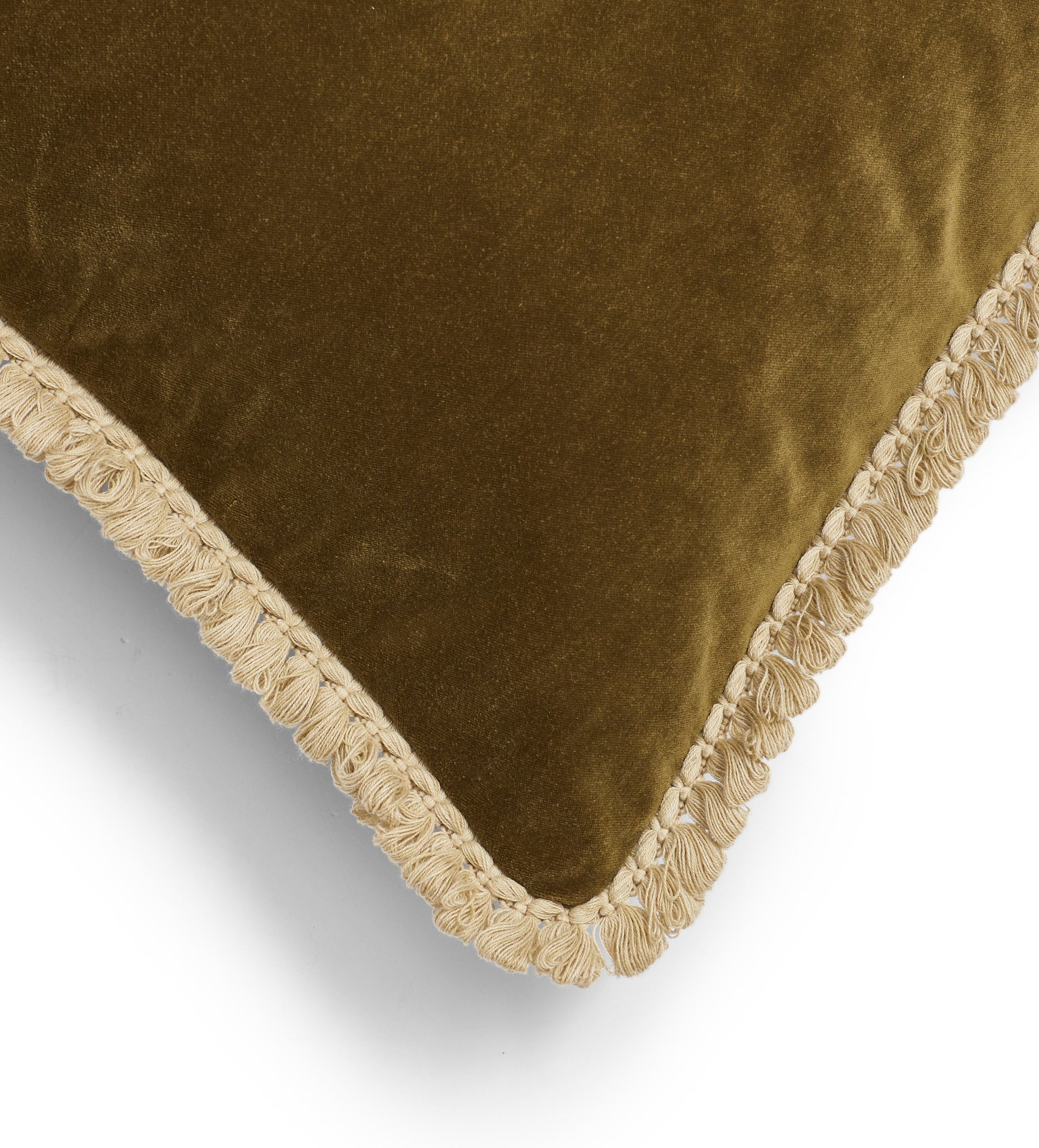 Elveden Velvet Cushion - Seaweed