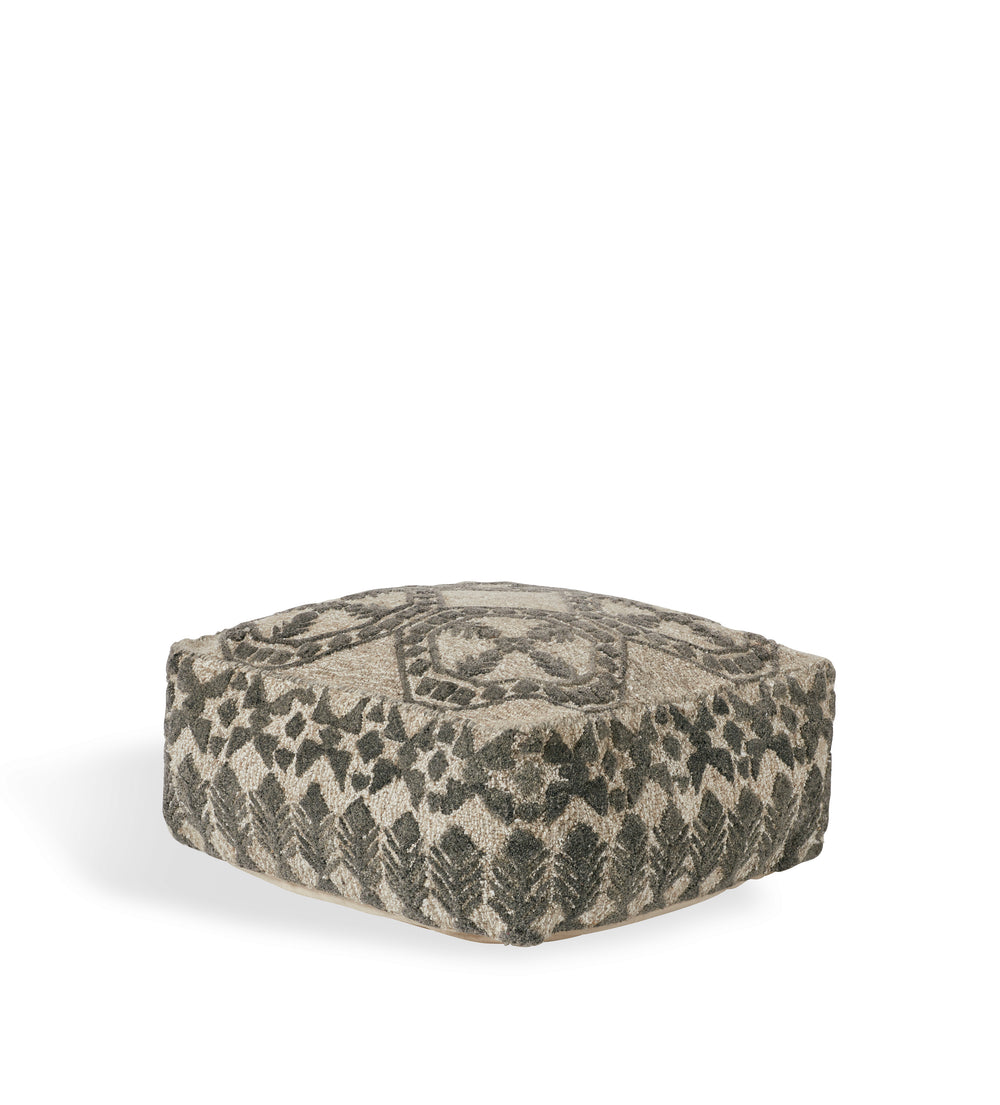 Ely Floor Cushion - Granite/Lead White