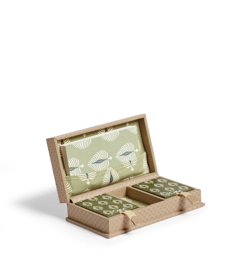 Emsworth Playing Card Holder with Ocellus Printed Stationary - Taupe