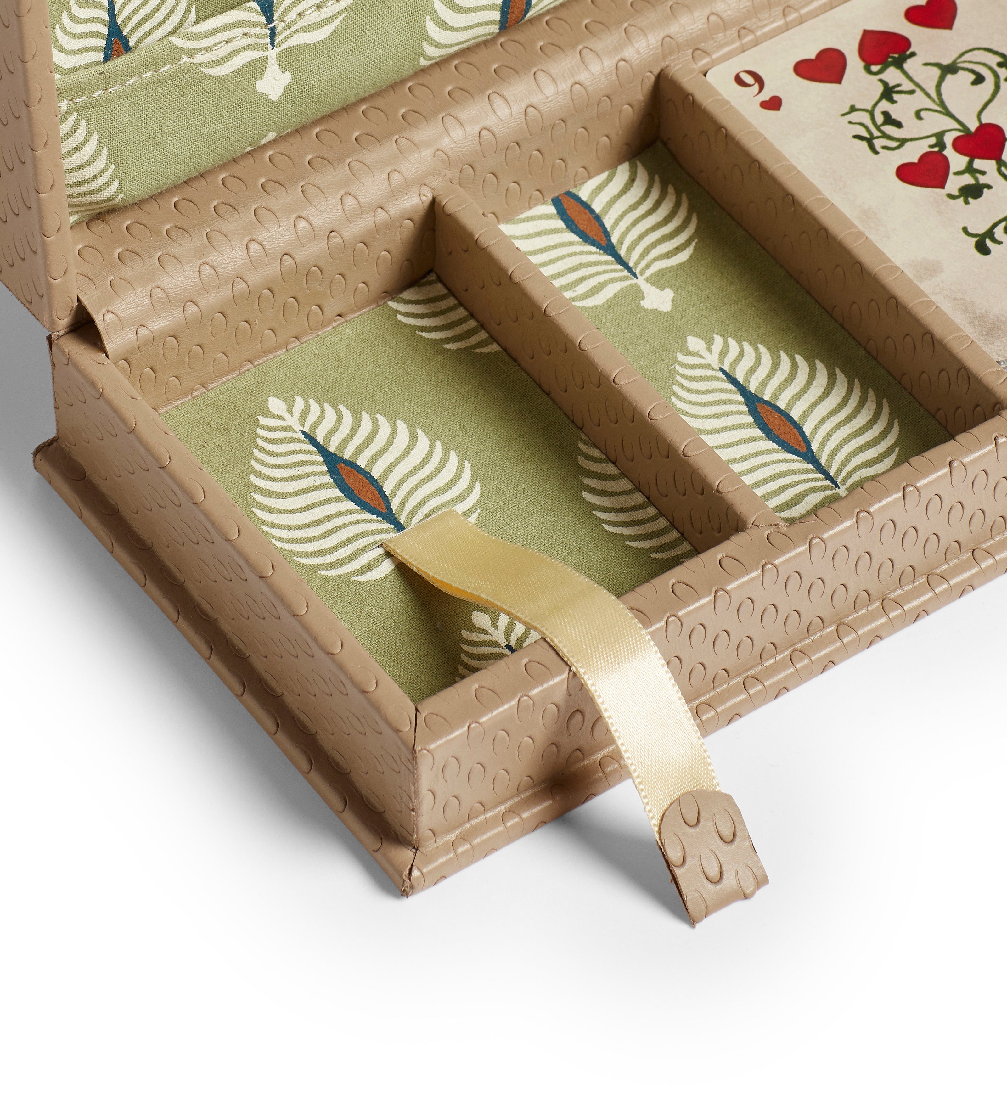 Emsworth Playing Card Holder with Ocellus Printed Stationary - Taupe