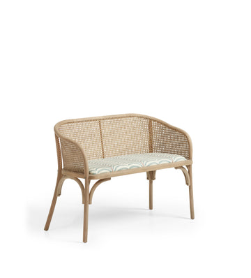 Etreinte Areca Rattan Bench - Seafoam