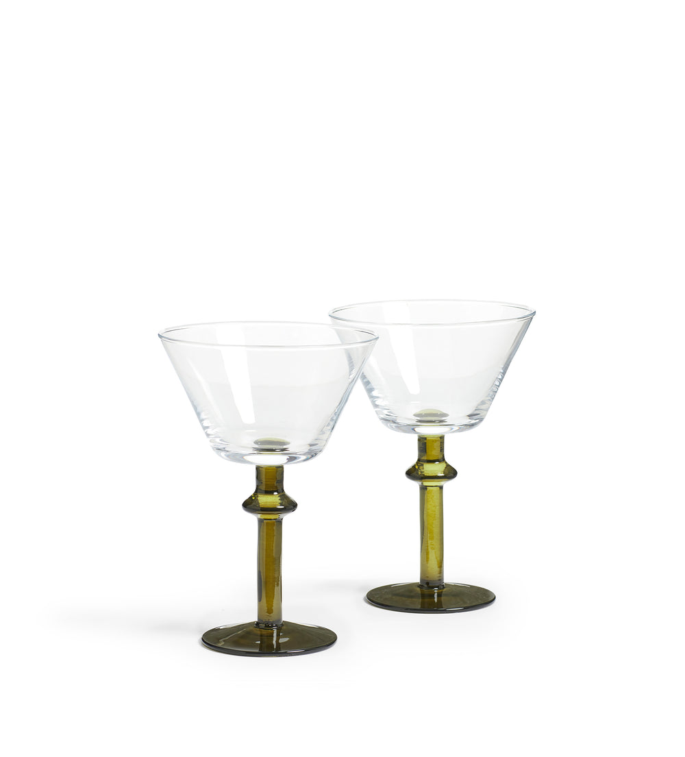 Evander Coupe Glasses Pair - Spruce