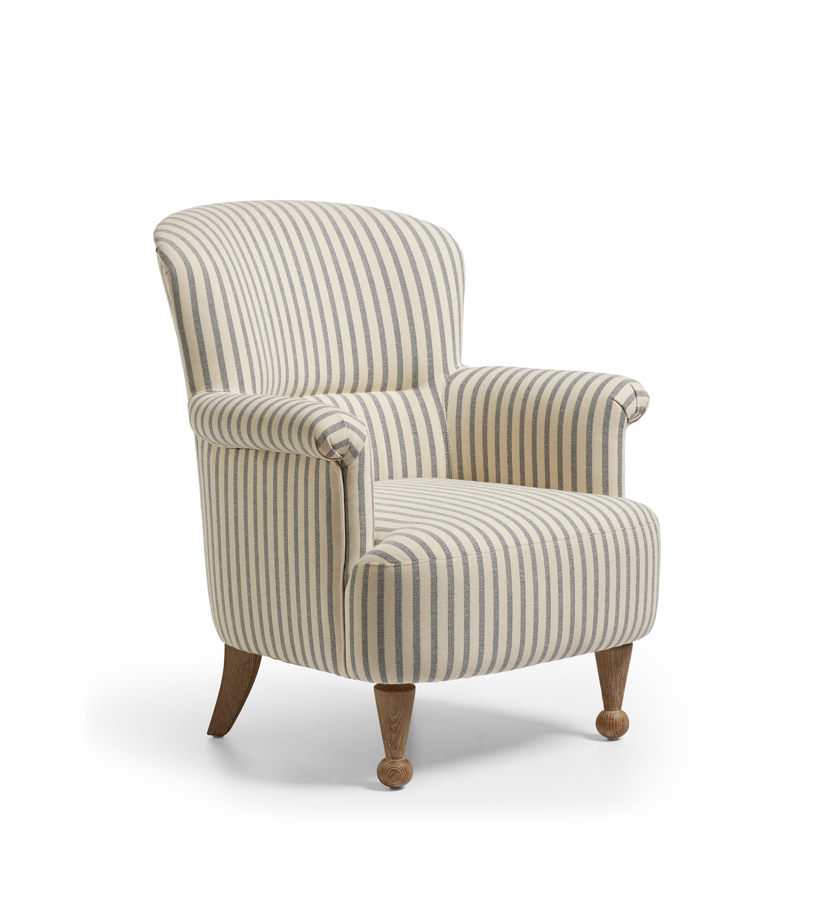 Evangeline Linen Armchair - Sapphire