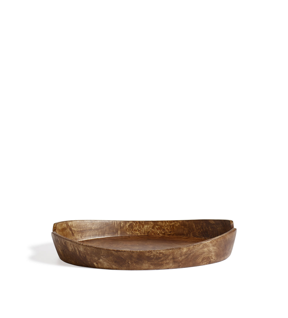 Evelyn Oval Burl Tray - Warm Burl