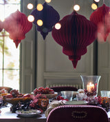 Extra Large Honeycomb Bauble Decoration - Raspberry