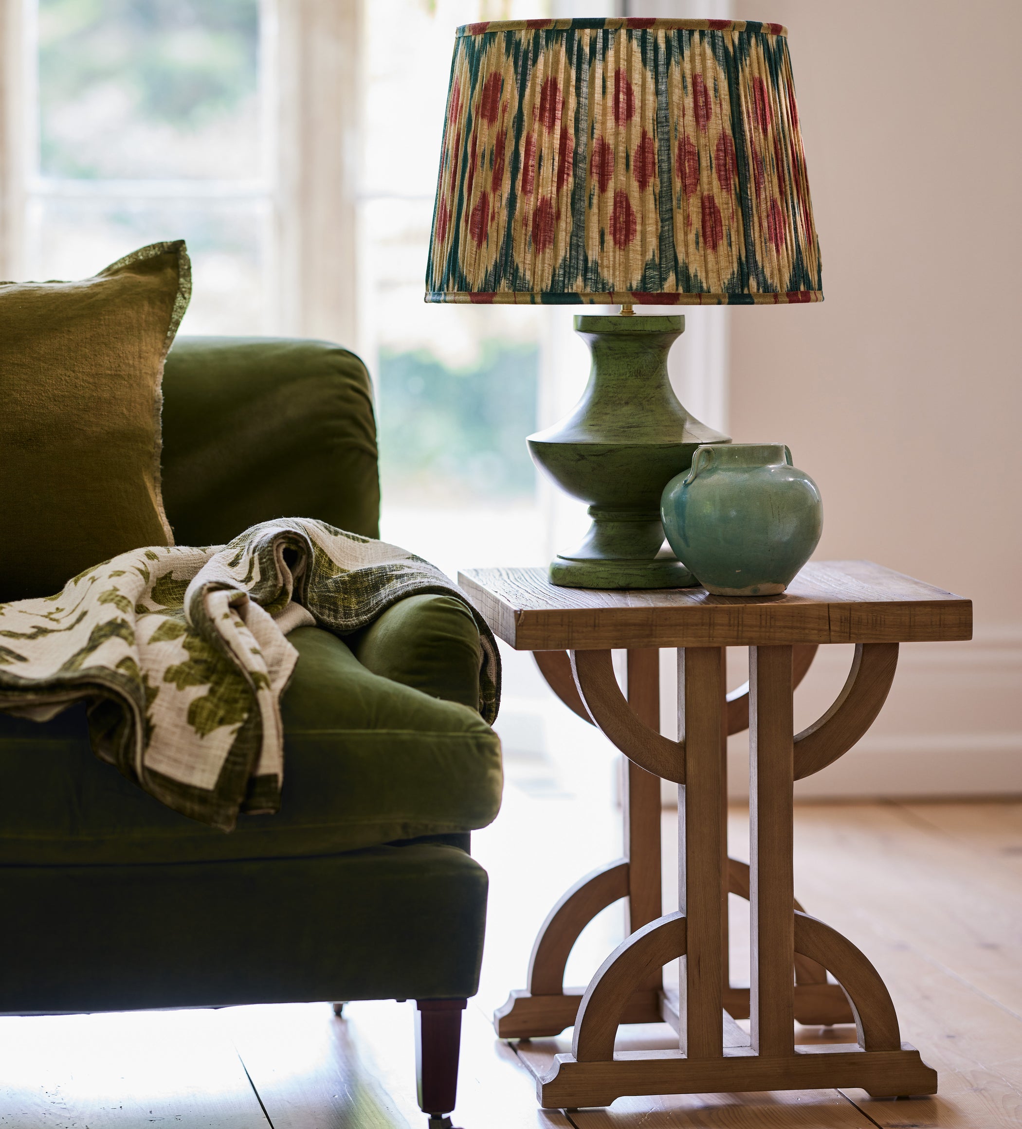 Fabius Table Lamp Base - Distressed Green