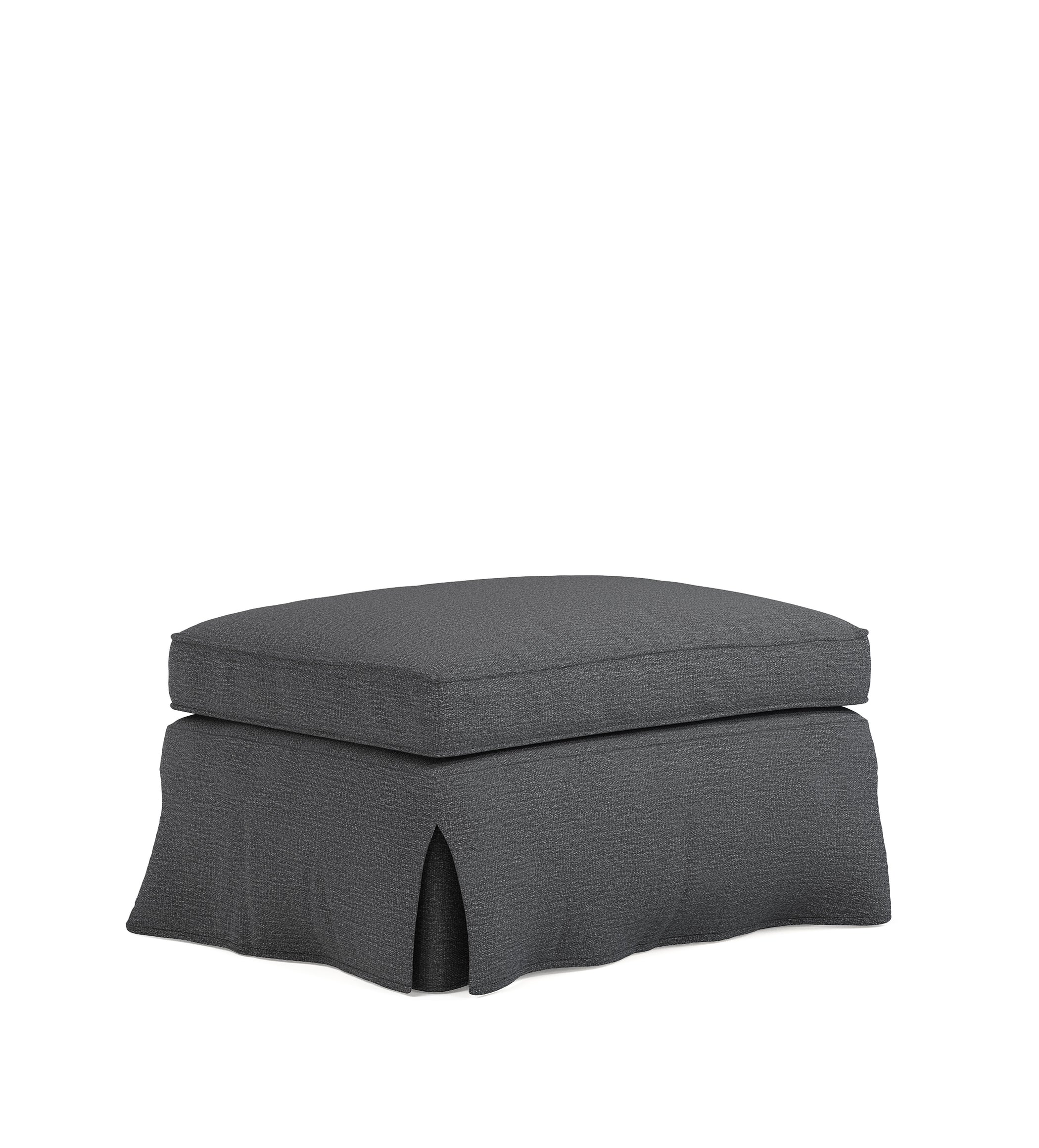 COVER ONLY - Fanshawe Clever Linen Loose Cover for Rectangular Footstool - Anthracite