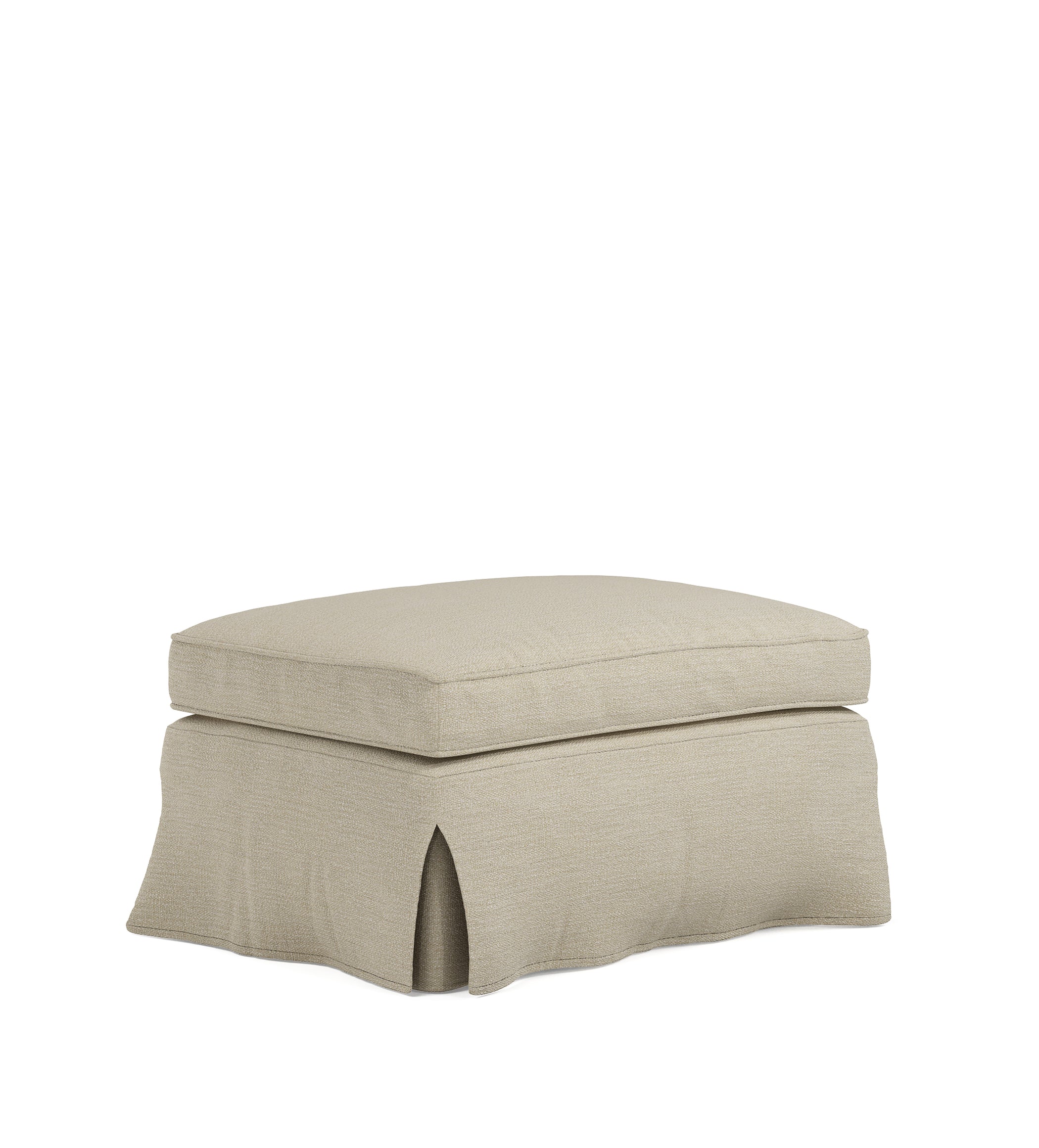 COVER ONLY - Fanshawe Clever Linen Loose Cover for Rectangular Footstool - Dove