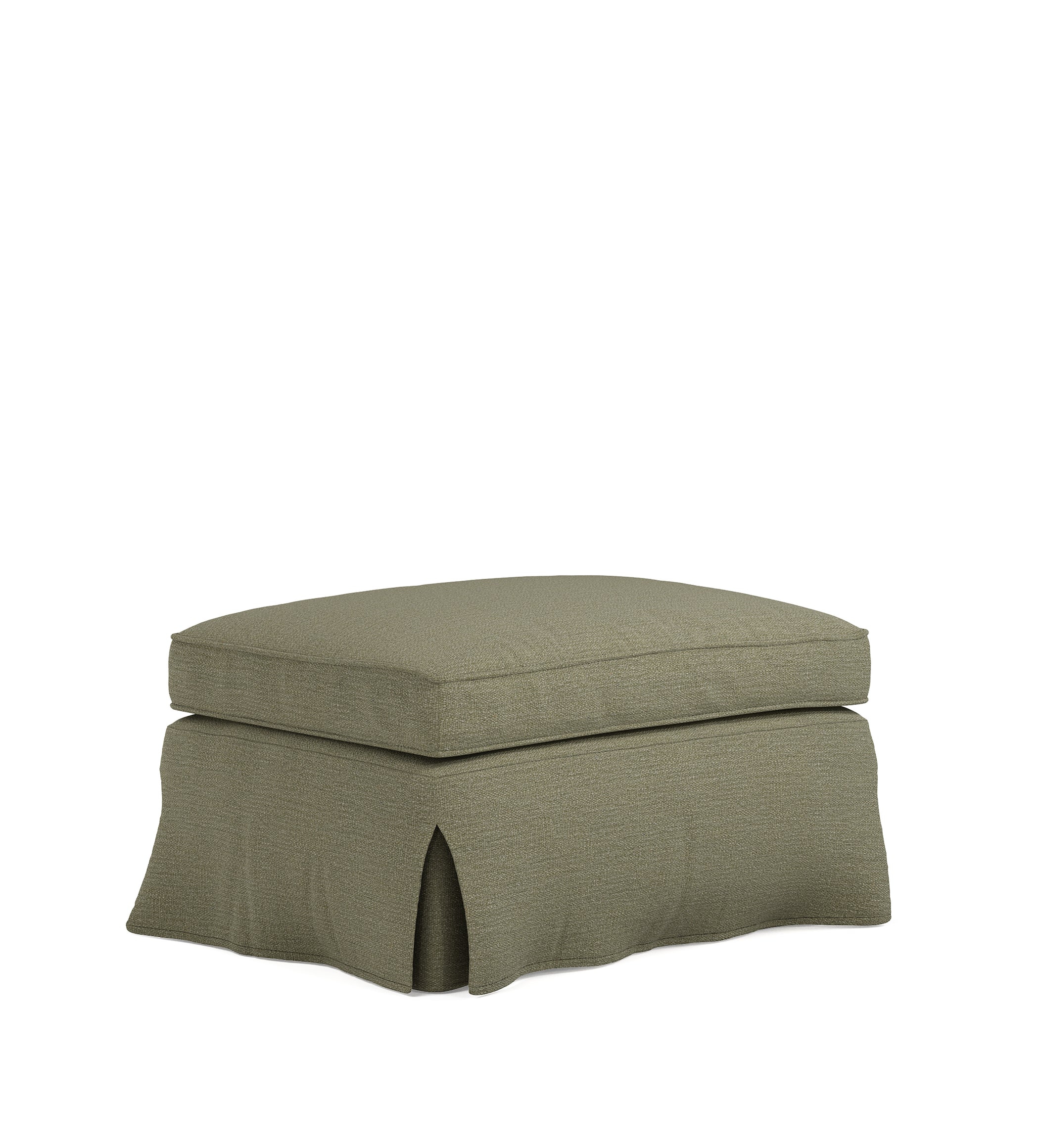 COVER ONLY - Fanshawe Clever Linen Loose Cover for Rectangular Footstool - Dune Green