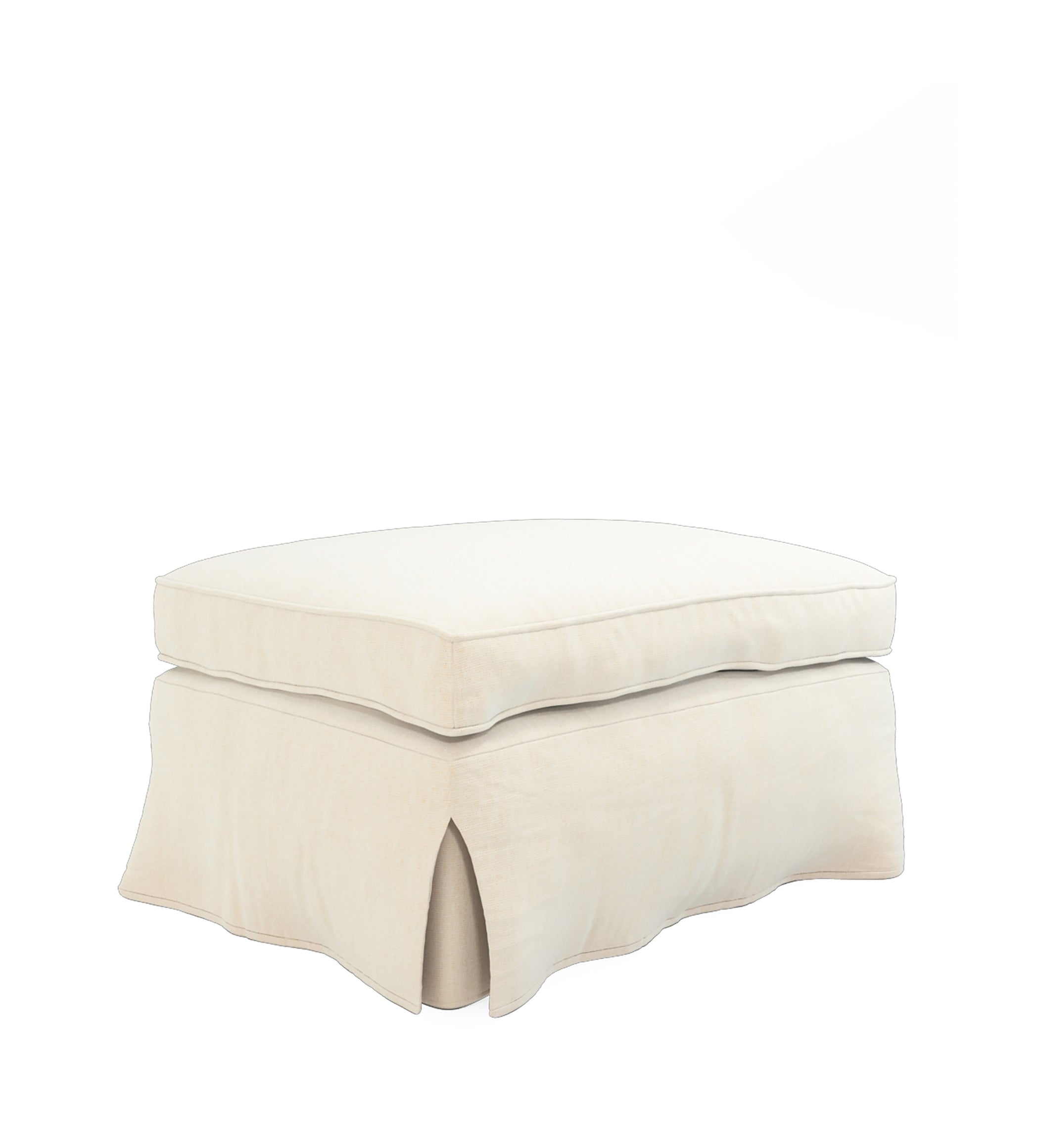 COVER ONLY - Fanshawe Clever Linen Loose Cover for Rectangular Footstool - Dyed Oyster