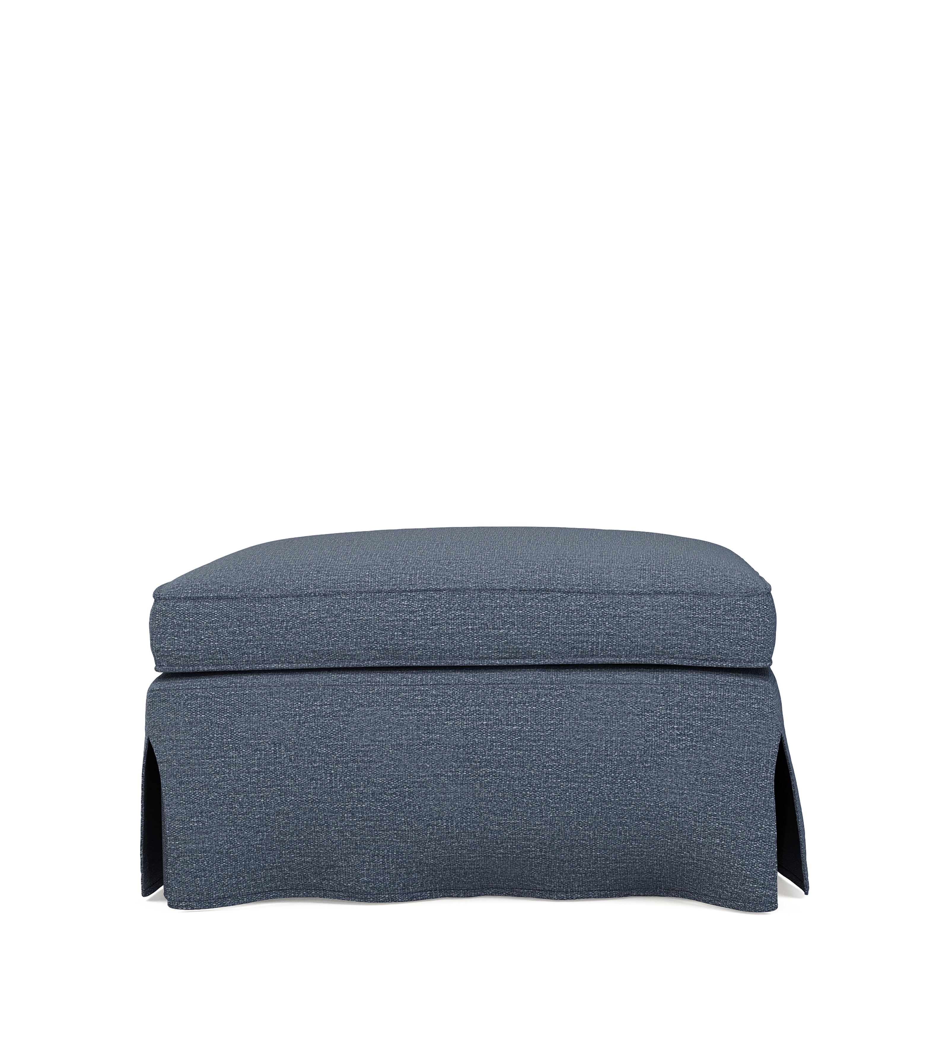 COVER ONLY - Fanshawe Clever Linen Loose Cover for Rectangular Footstool - Petrol