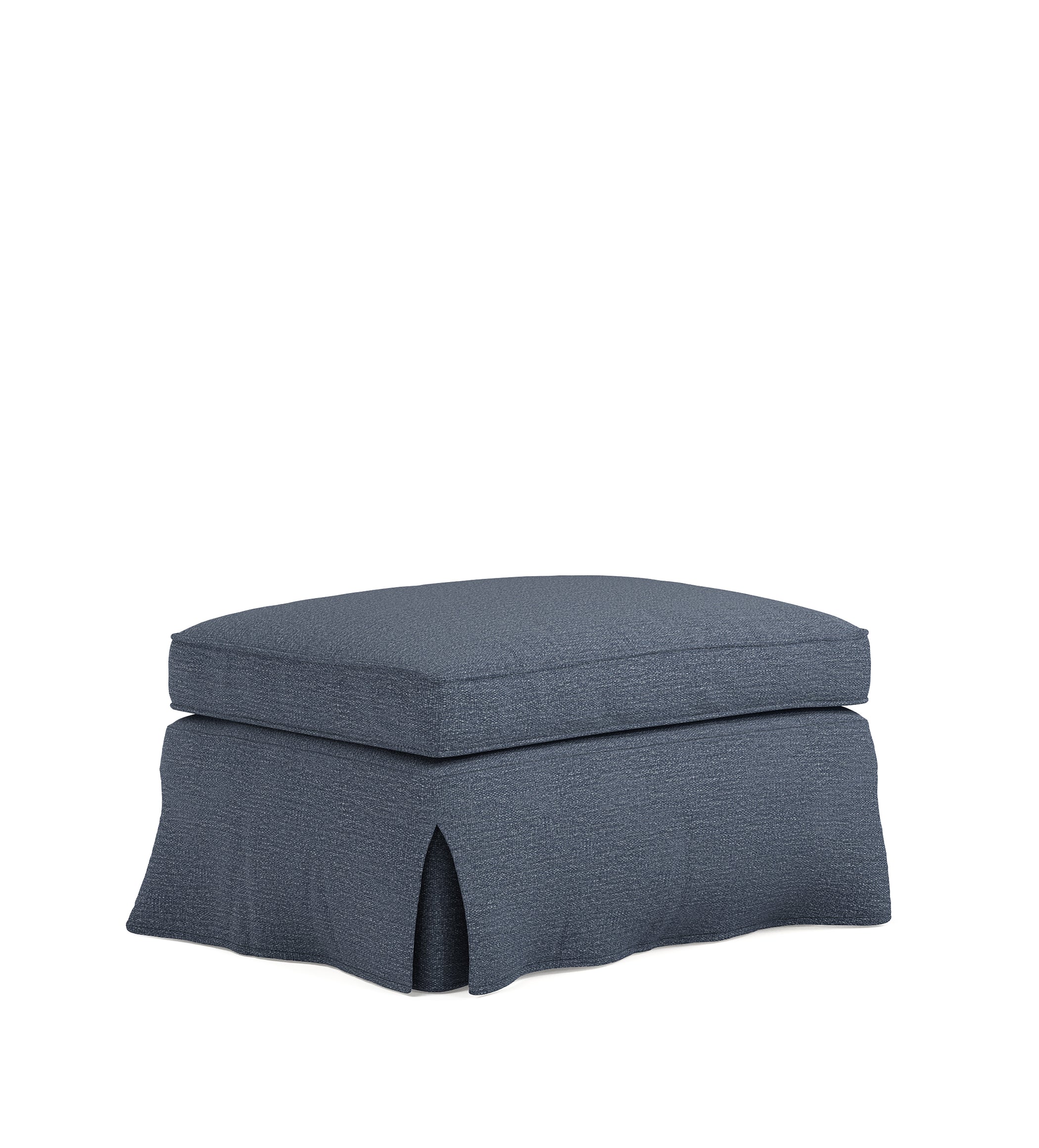 COVER ONLY - Fanshawe Clever Linen Loose Cover for Rectangular Footstool - Petrol