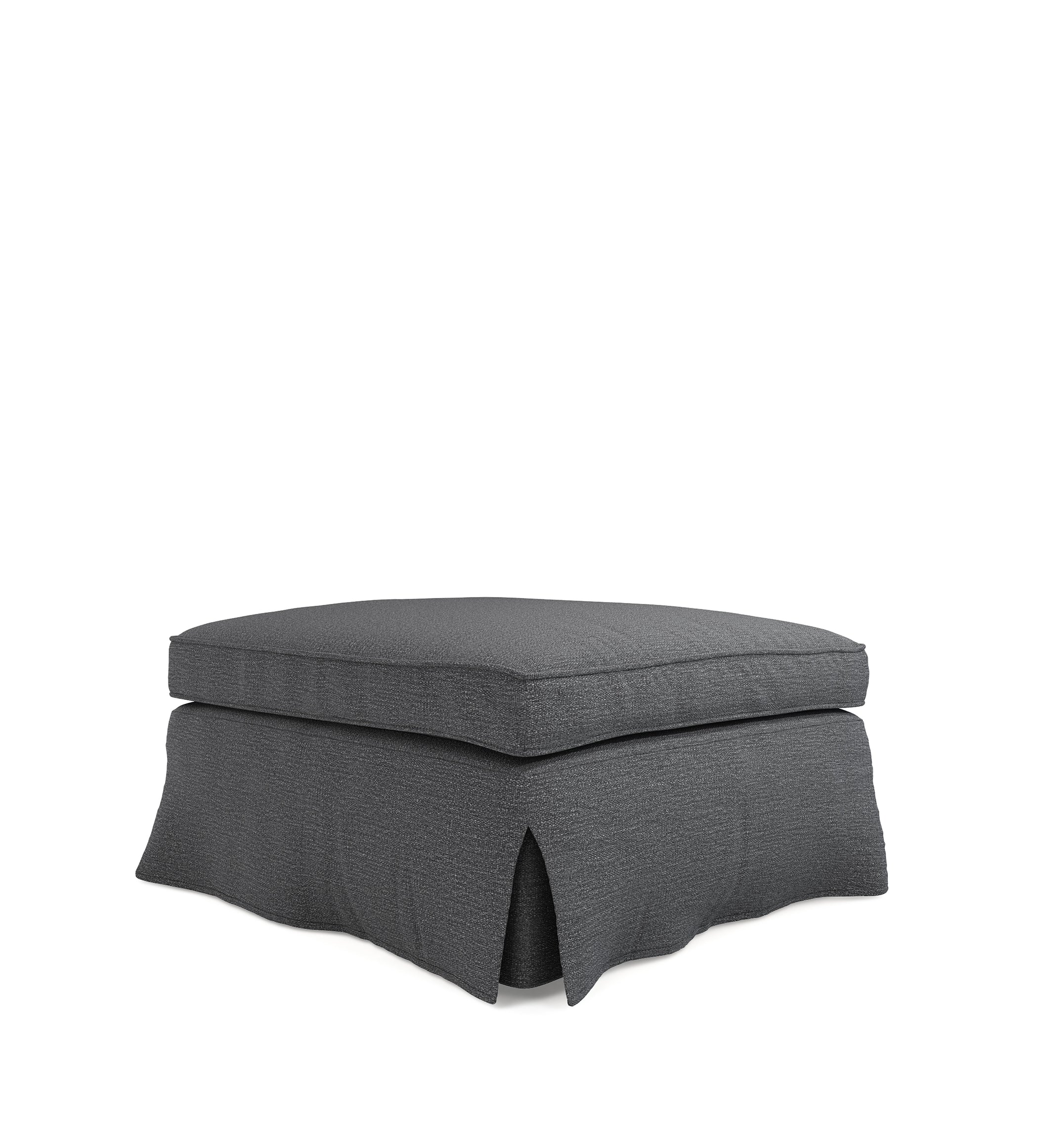 COVER ONLY - Fanshawe Clever Linen Loose Cover for Square Footstool - Anthracite