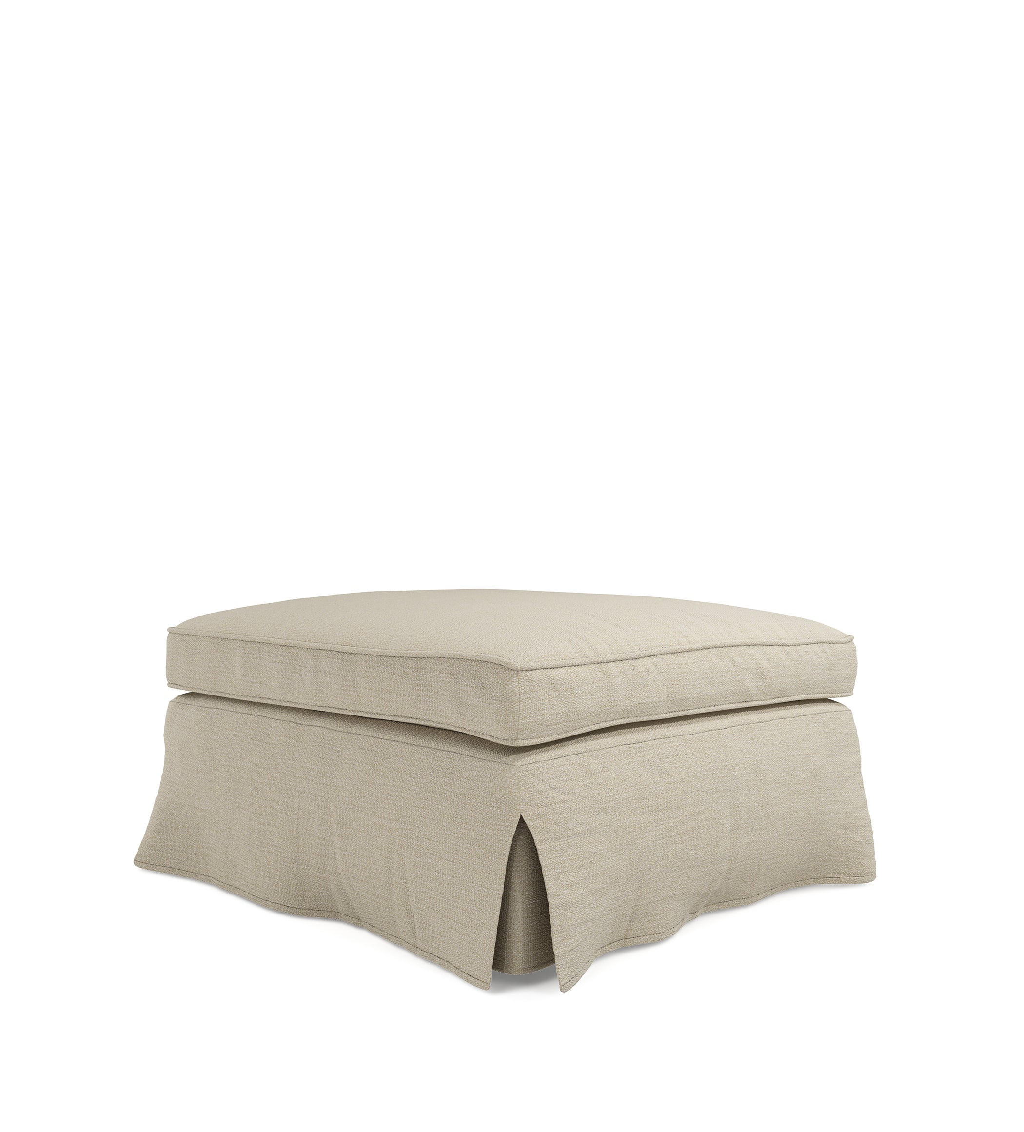 COVER ONLY - Fanshawe Clever Linen Loose Cover for Square Footstool - Dove