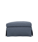 COVER ONLY - Fanshawe Clever Linen Loose Cover for Square Footstool - Petrol