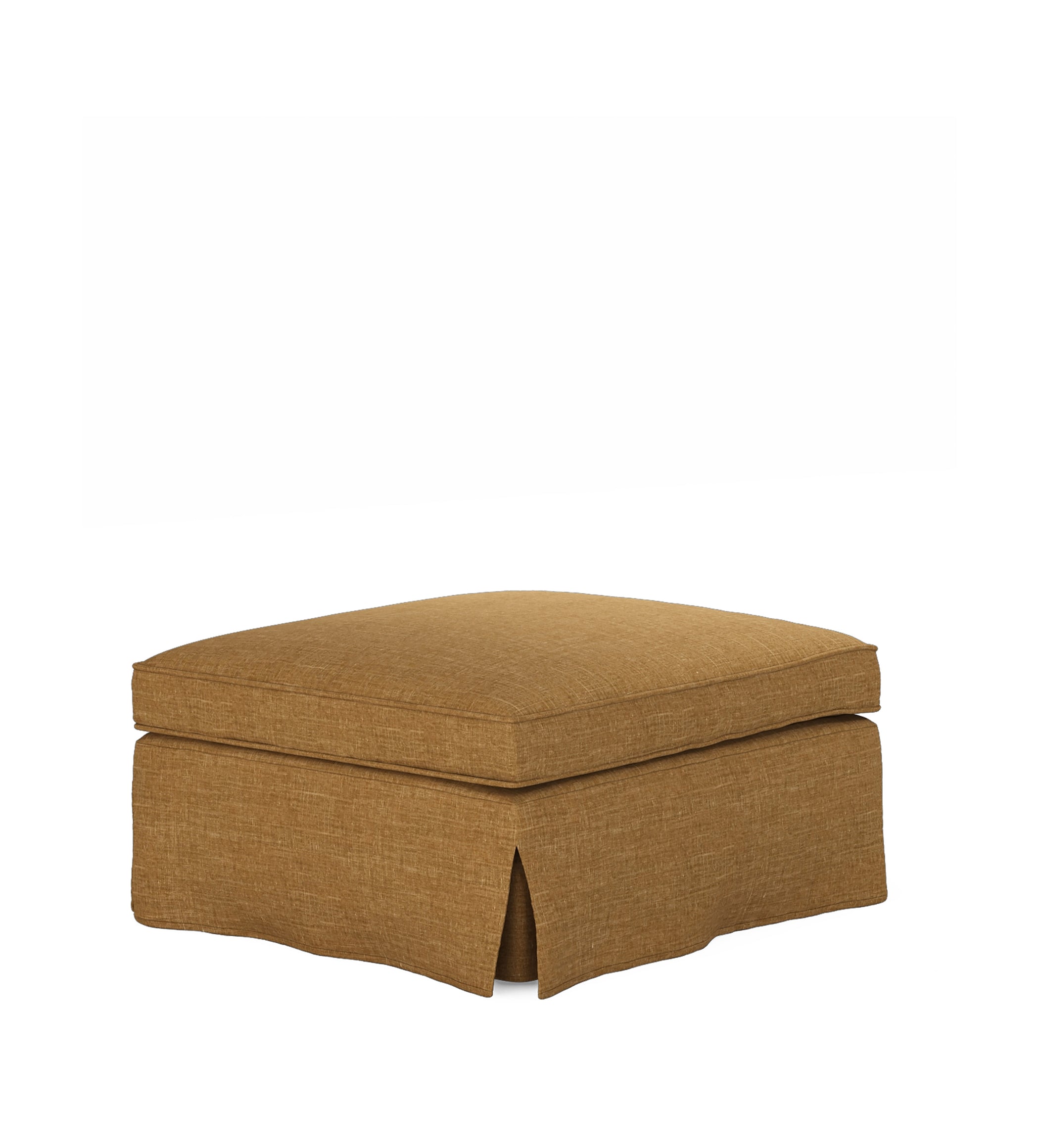 COVER ONLY - Fanshawe Laundered Linen Loose Cover for Square Footstool - Ochre