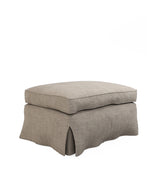 COVER ONLY - Fanshawe Stonewash Linen Loose Cover for Rectangular Footstool - Dyed Flax