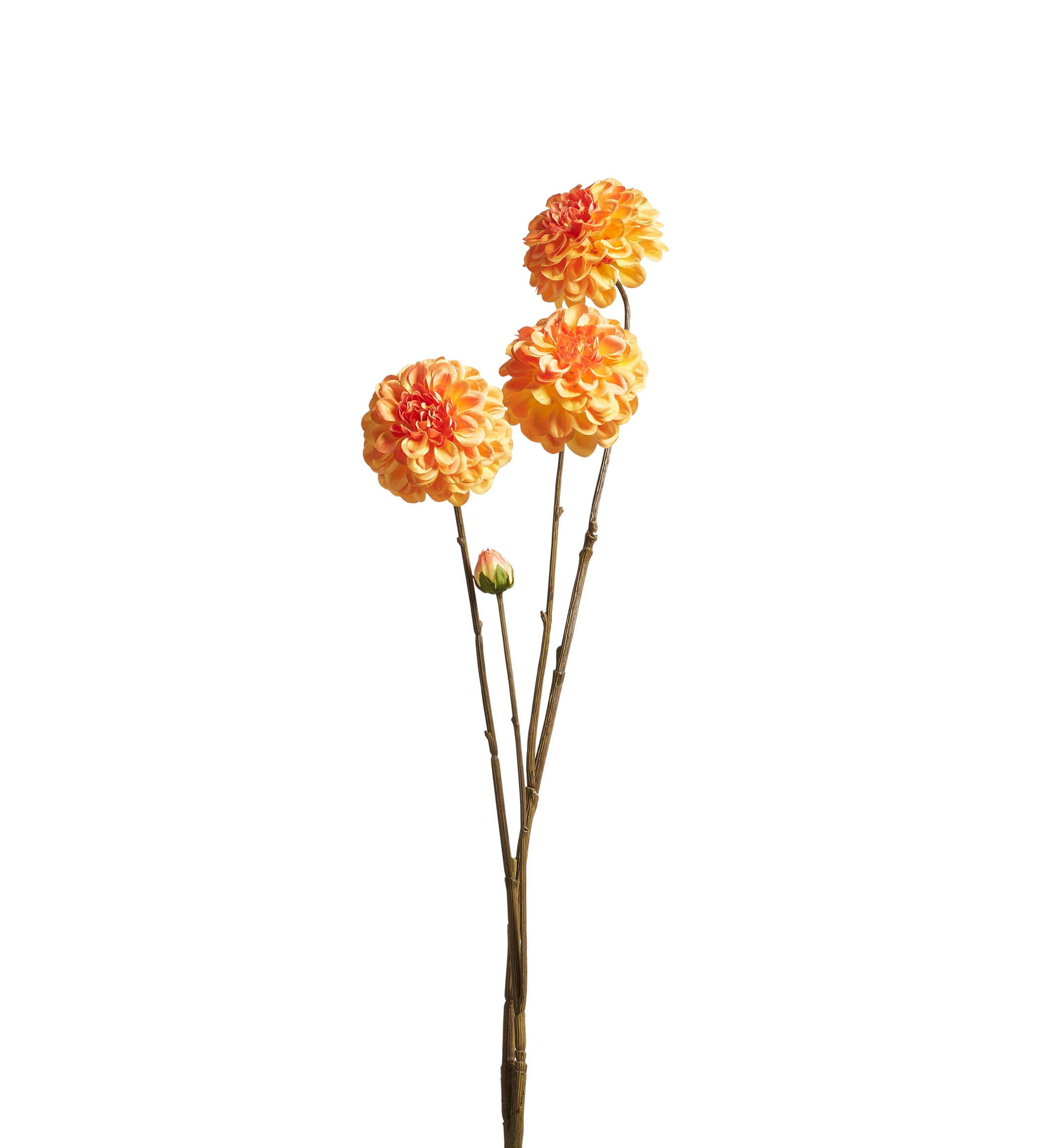 Faux Dahlia Stem - Orange