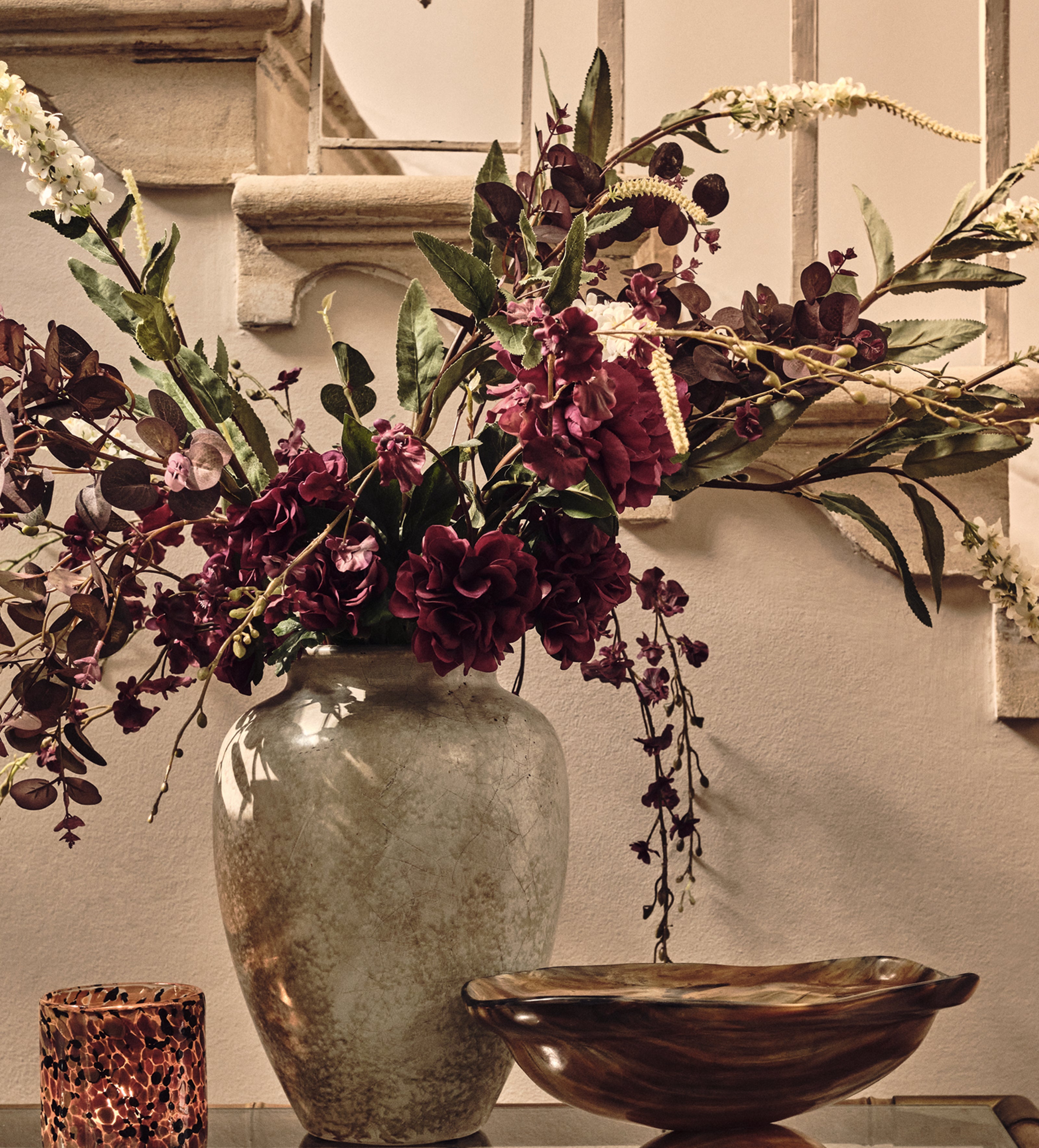 Faux Dancing Lady Orchid Stem - Deep Purple