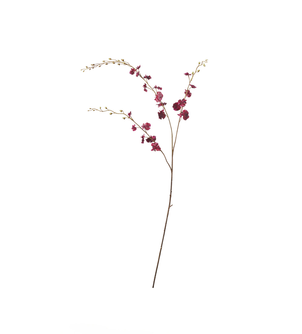 Faux Dancing Lady Orchid Stem - Deep Purple