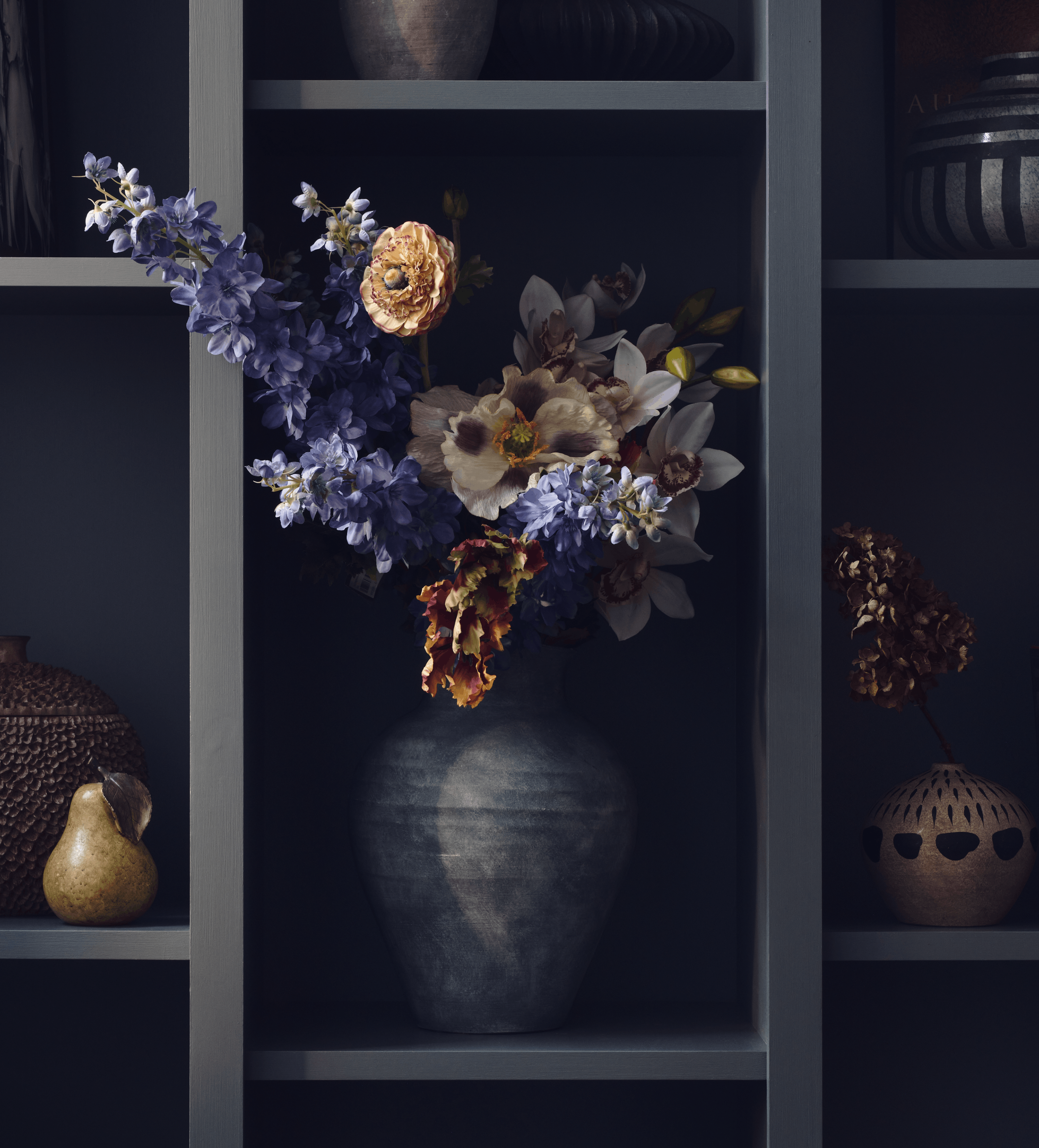 Faux Delphinium Stem - Pale Blue