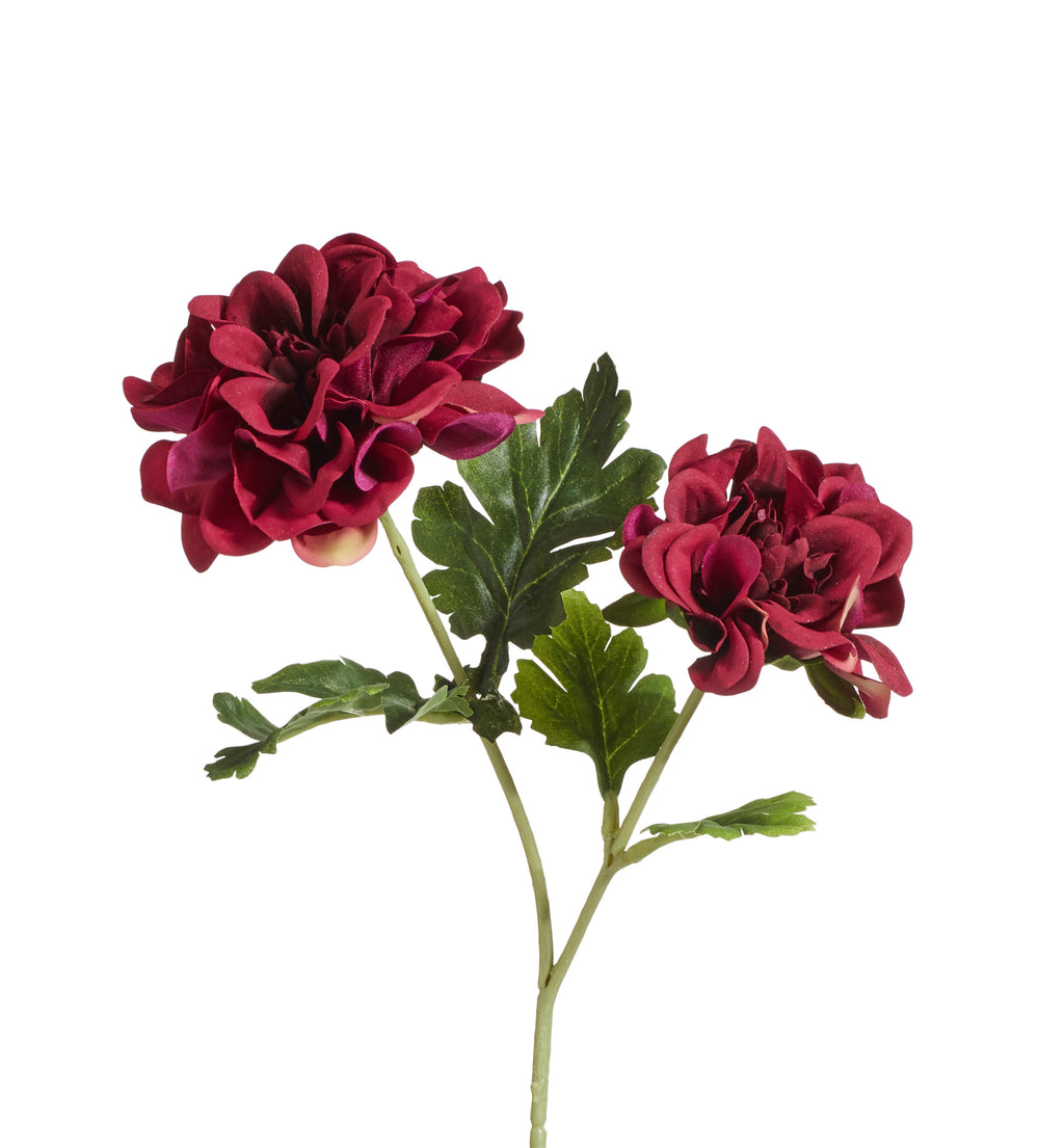 Faux Double Dahlia Stem - Purple