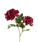 Faux Double Dahlia Stem - Purple