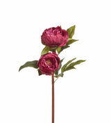 Faux Double Peony Stem - Crimson