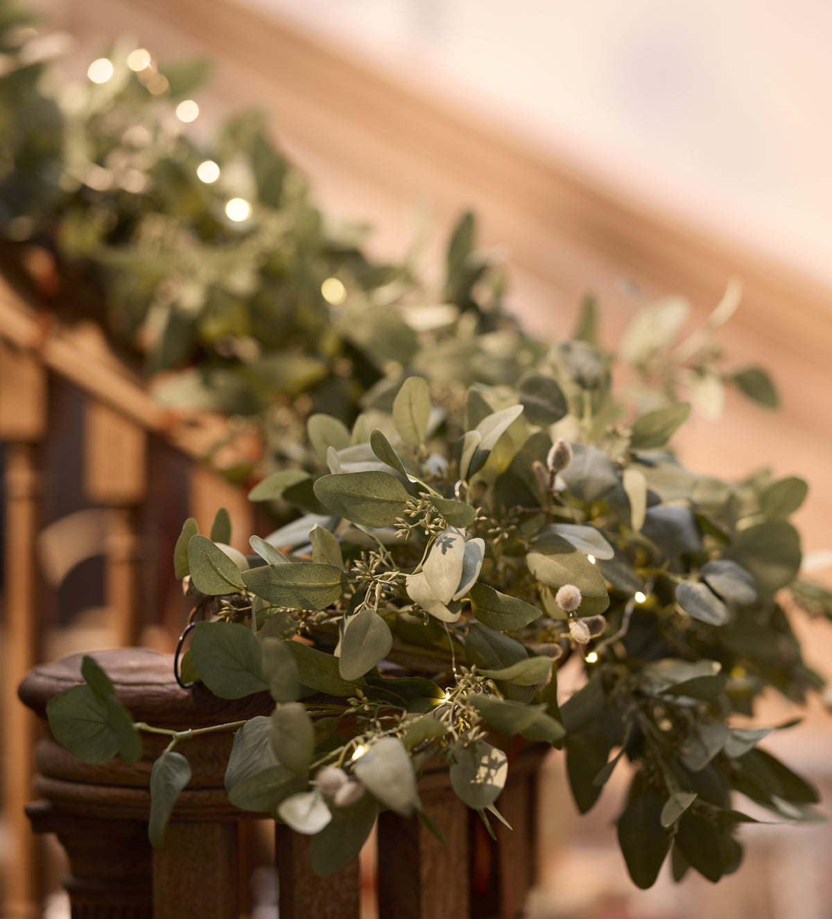 Faux Eucalyptus Garland - Pale Green