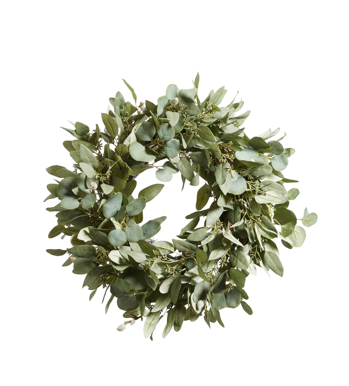Faux Eucalyptus Wreath - Pale Green