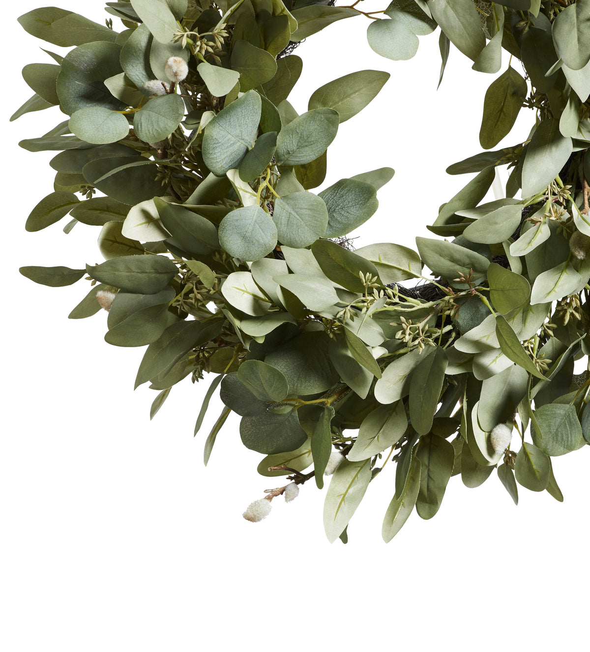 Faux Eucalyptus Wreath - Pale Green