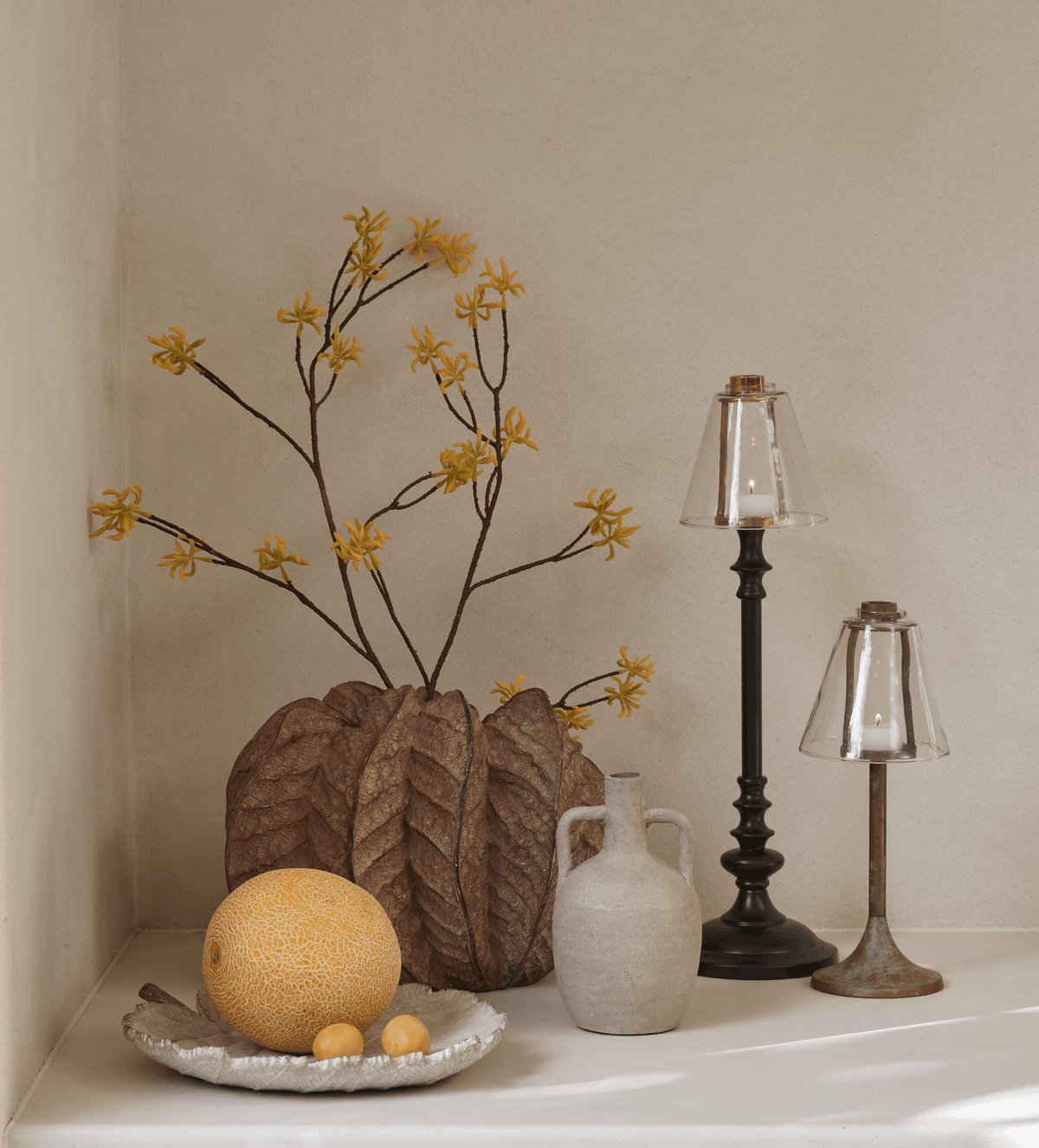 Faux Maple Bud Branch - Yellow