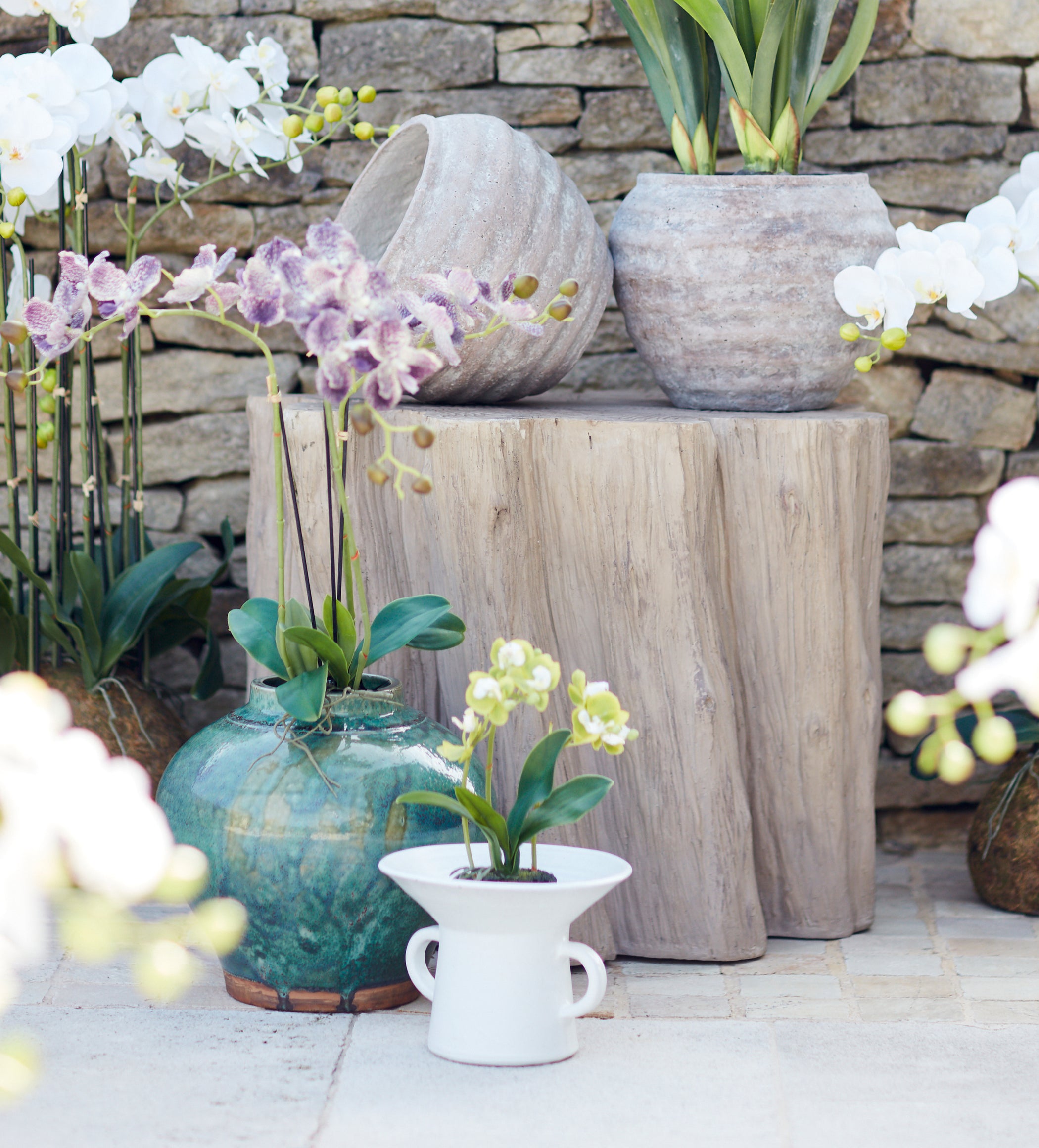 Faux Mini Orchid - Green