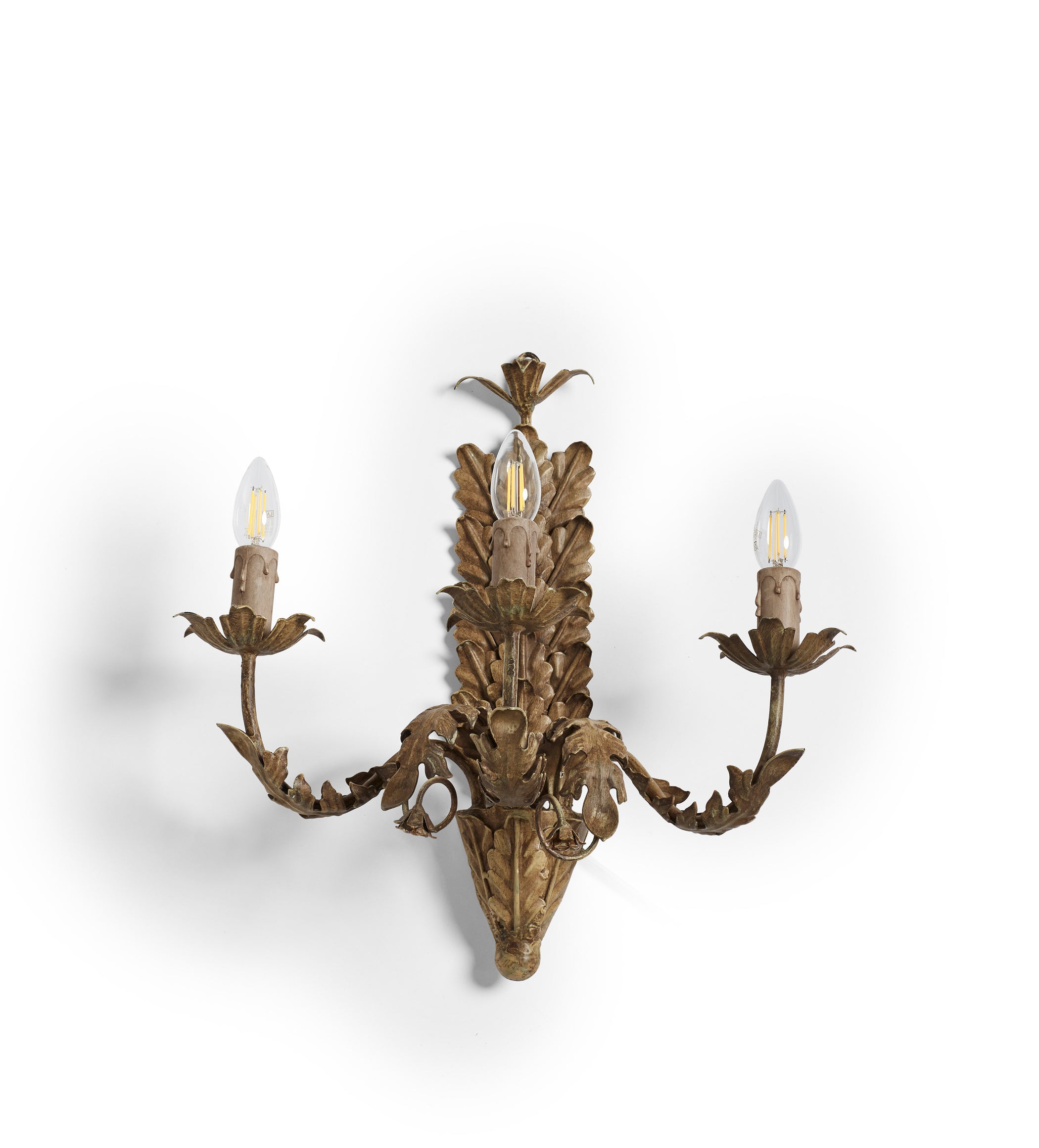 Feuille Distressed Leaf Wall Light - Rust