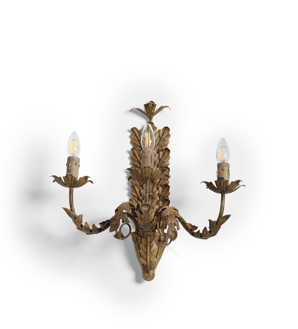 Feuille Distressed Leaf Wall Light - Rust | OKA