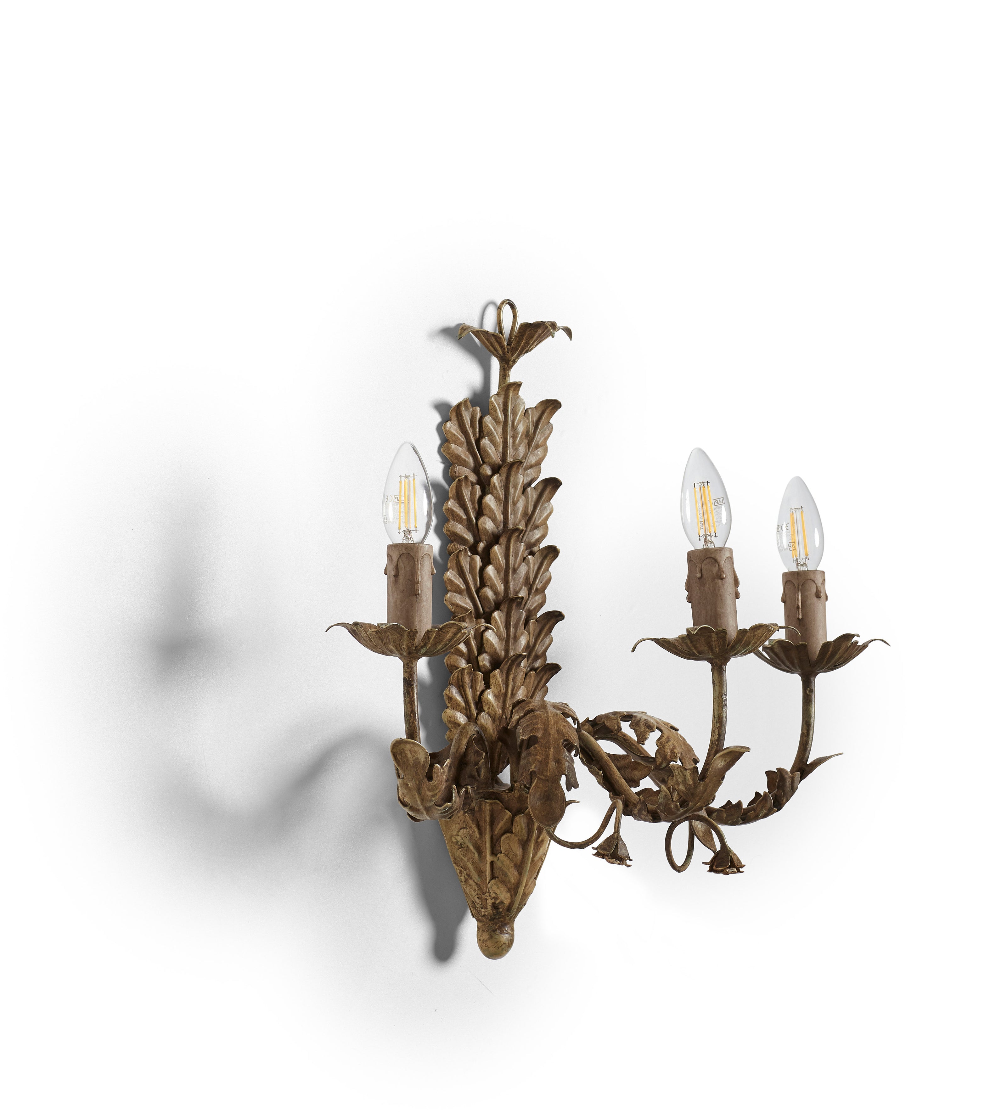 Feuille Distressed Leaf Wall Light - Rust