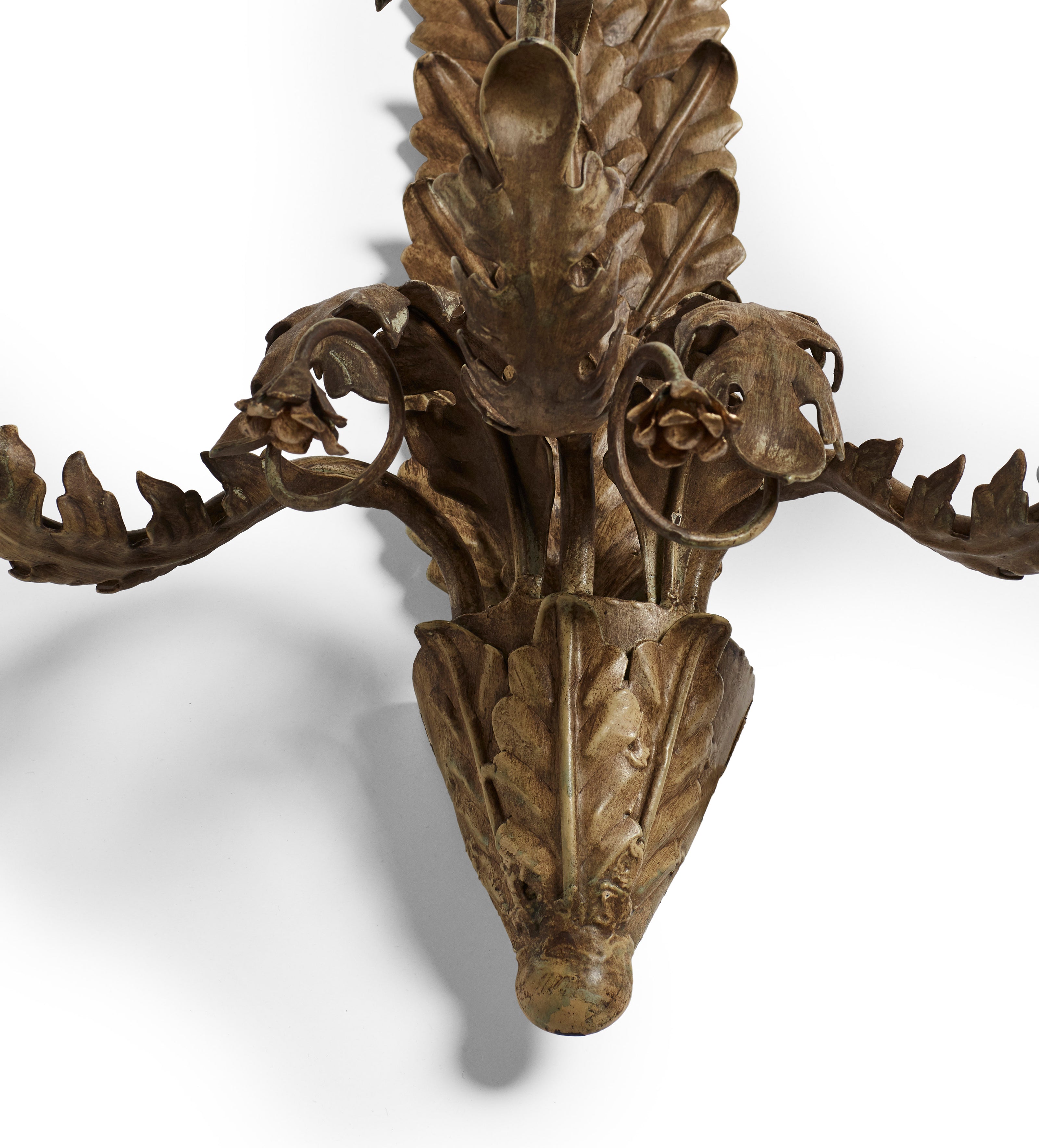 Feuille Distressed Leaf Wall Light - Rust