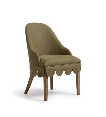 Florence Linen Dining Chair - Dark Lichen