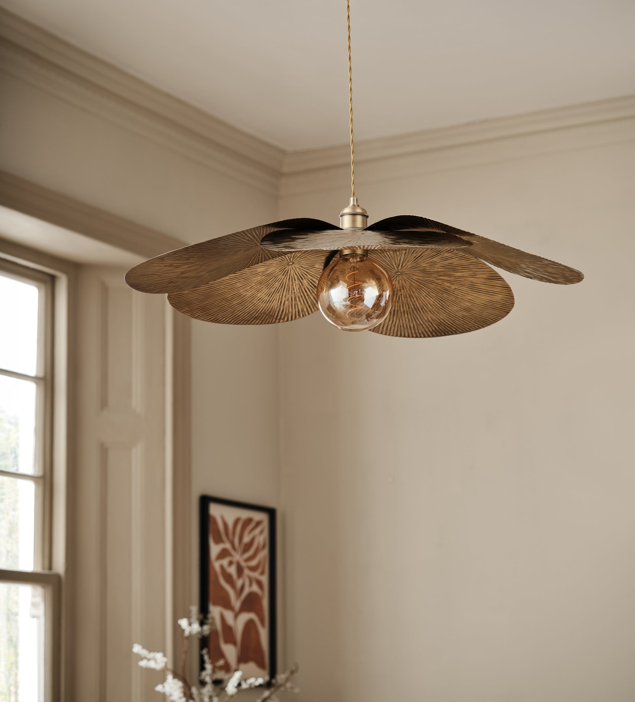 Florie Iron Pendant Light - Antique Brass