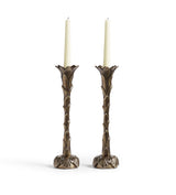 Floris Candle Holder Pair - Antique Brass