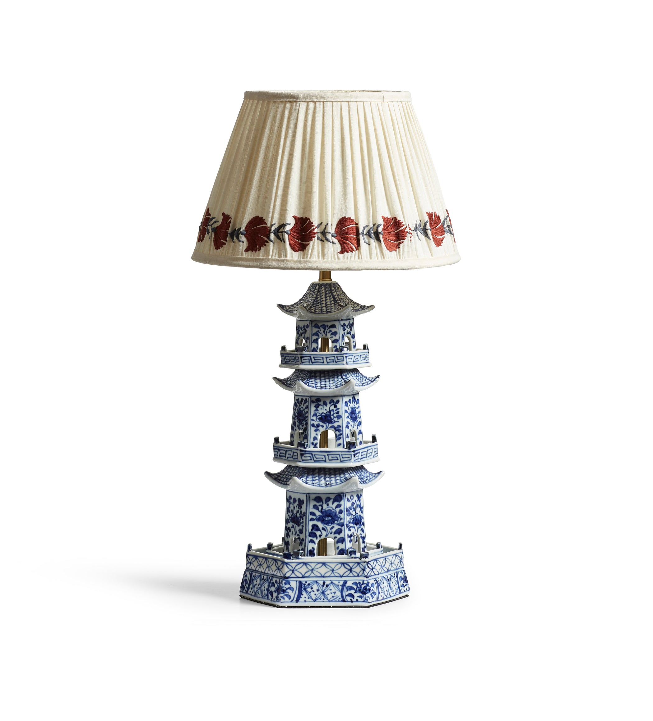 Fogong Pagoda Table Lamp Base - Blue/White 