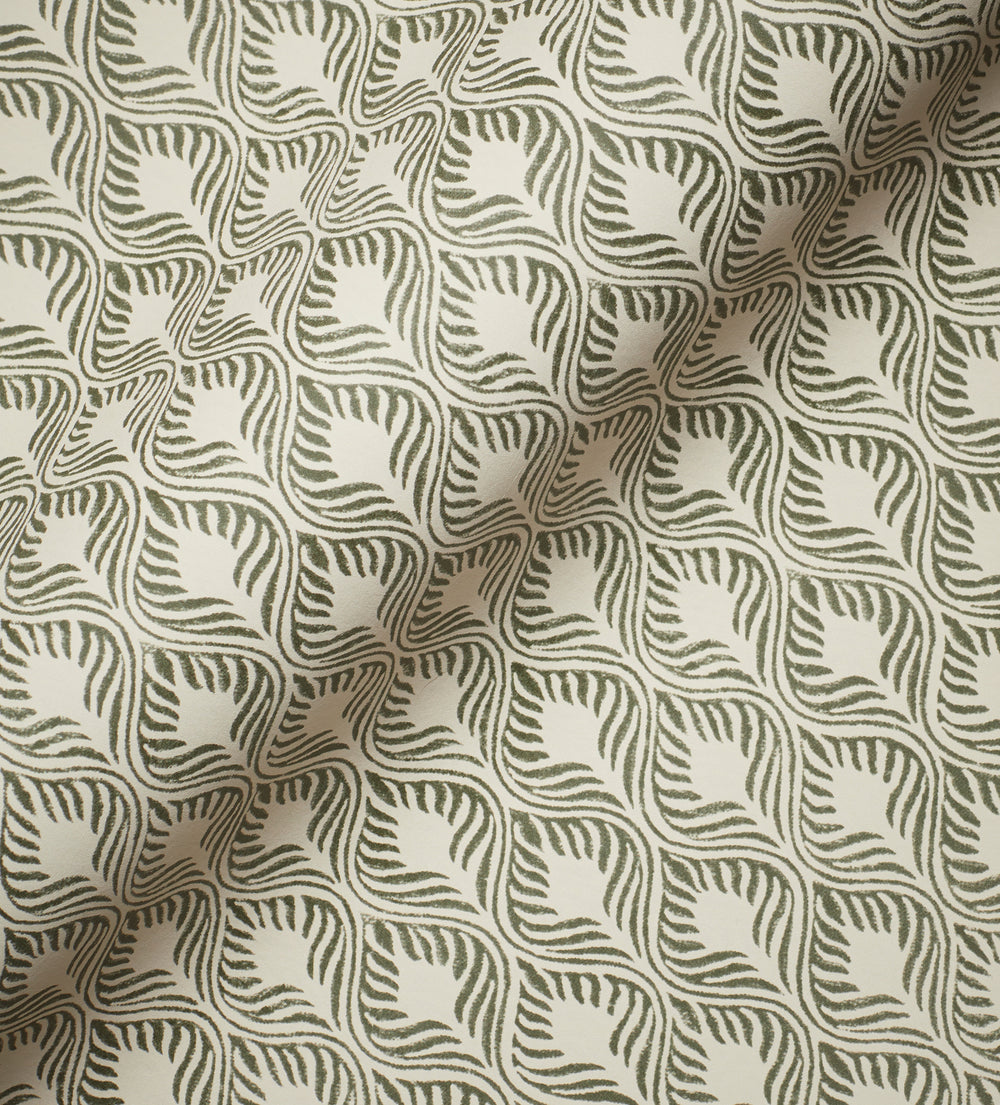 Ghini Wallpaper, A4 Sample - Dune Green