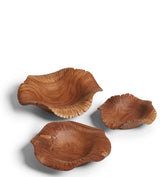 Ghonsala Wooden Serving Plates - Set of Three - Natural