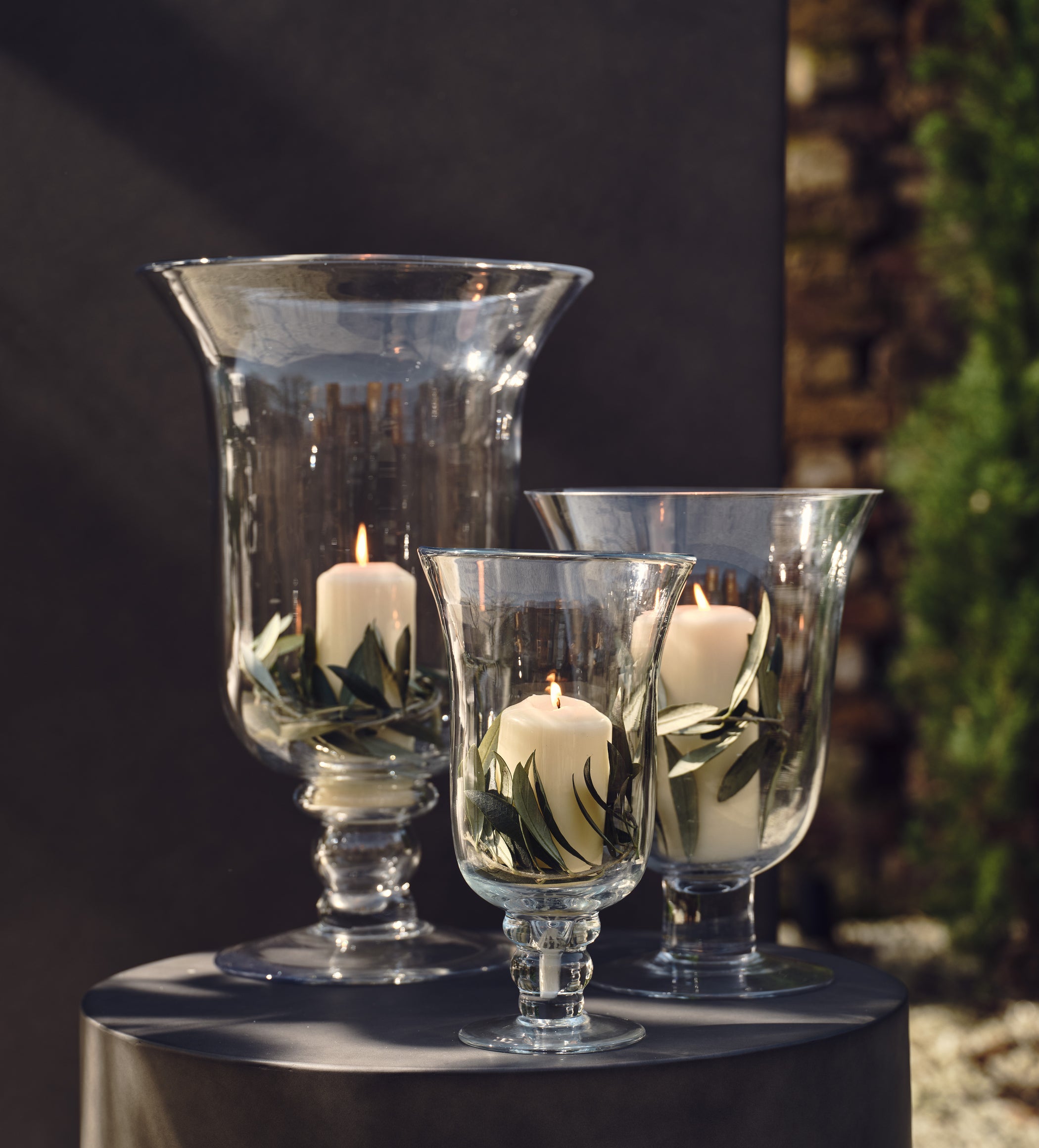 Glass Hurricane Vase/Candle Holder - Medium - Clear