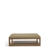 Glin Linen Ottoman - Wild Oats Wide Herringbone