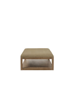 Glin Linen Ottoman - Wild Oats Wide Herringbone