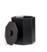 Gonia Wastepaper Bin with Lid - Rubbed Black