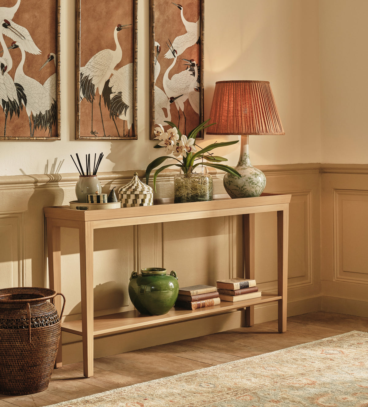 Gustavian Console Table - Apricot